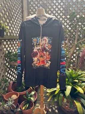 One Piece,  Black  Monkey D. Luffy Graphic Pullover Hoodie - XL  New in bag